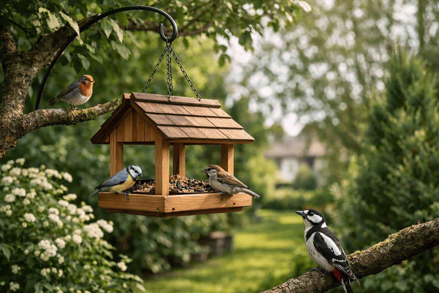 comment accrocher mangeoire oiseaux