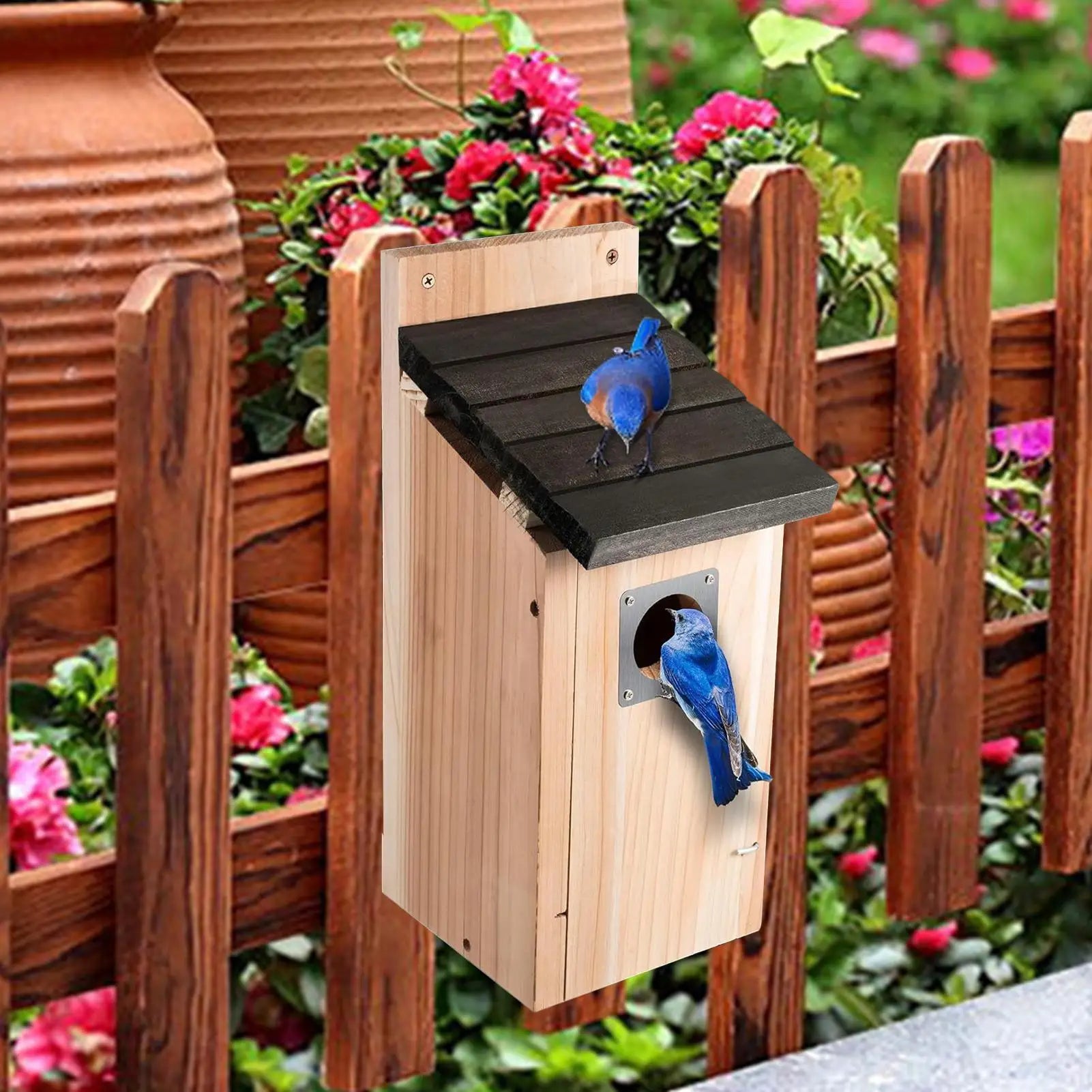 Nid D'Oiseau Suspendu, Nid De Colibri Pour L'Extérieur, En Bois, Étanche, Décoration De Cabane Pour Patio, Pelouse, Fenêtre D'Arbre