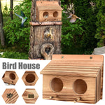 Nichoir Double en Bois d’Acajou – Fait Main pour Rouge-Gorges et Petits Oiseaux - Vignette | Ma boutique