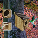 Nichoir Extérieur en Bois avec Aération et Fenêtre d’Observation – Pour Oiseaux Bleus et Petits Oiseaux - Vignette | Ma boutique