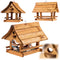 Bird Feeder Wooden House 30X25 Cm Natural