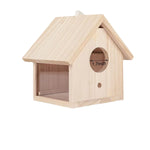 Nichoir en Bois Naturel avec Poteau – Maison Suspendue pour Moineaux - Vignette | Ma boutique