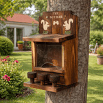 Mangeoire à Écureuils en Bois – Distributeur Suspendu Rustique - Vignette | Ma boutique