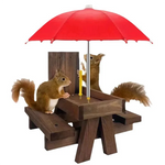 Table Mangeoire Suspendue pour Écureuils en Bois – Style Pique-Nique avec Mini Parapluie - Vignette | Ma boutique