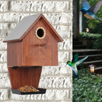 Abri et mangeoire 2-en-1 en bois pour oiseaux - Vignette | Le Refuge des oiseaux
