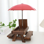 Table Mangeoire Suspendue pour Écureuils en Bois – Style Pique-Nique avec Mini Parapluie - Vignette | Ma boutique