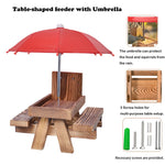 Table de Pique-Nique pour Écureuils – Mangeoire Originale avec Parapluie - Vignette | Le Refuge des oiseaux