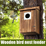 Maison à Oiseaux en Bois avec Mangeoire – Facile à Nettoyer et à Suspendre - Vignette | Ma boutique