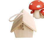 Nichoir en Bois Naturel avec Poteau – Maison Suspendue pour Moineaux - Vignette | Ma boutique