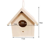 Nichoir en Bois Naturel avec Poteau – Maison Suspendue pour Moineaux - Vignette | Ma boutique