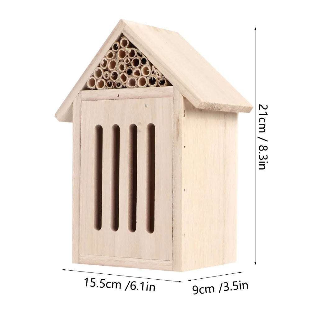 Maison D'Abeilles À Insectes En Bois Pour L'Extérieur, Boîte De Nidification Pour Abri Anti-Insectes En Bois Naturel, Décoration Écologique Pour Le Jardin