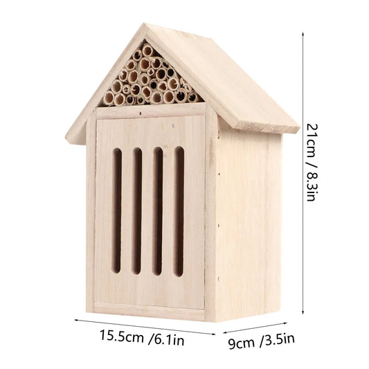 Maison D'Abeilles À Insectes En Bois Pour L'Extérieur, Boîte De Nidification Pour Abri Anti-Insectes En Bois Naturel, Décoration Écologique Pour Le Jardin