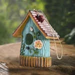 Maison à Oiseaux Suspendue en Résine – Cabane Rustique pour Jardin et Clôture - Vignette | Ma boutique
