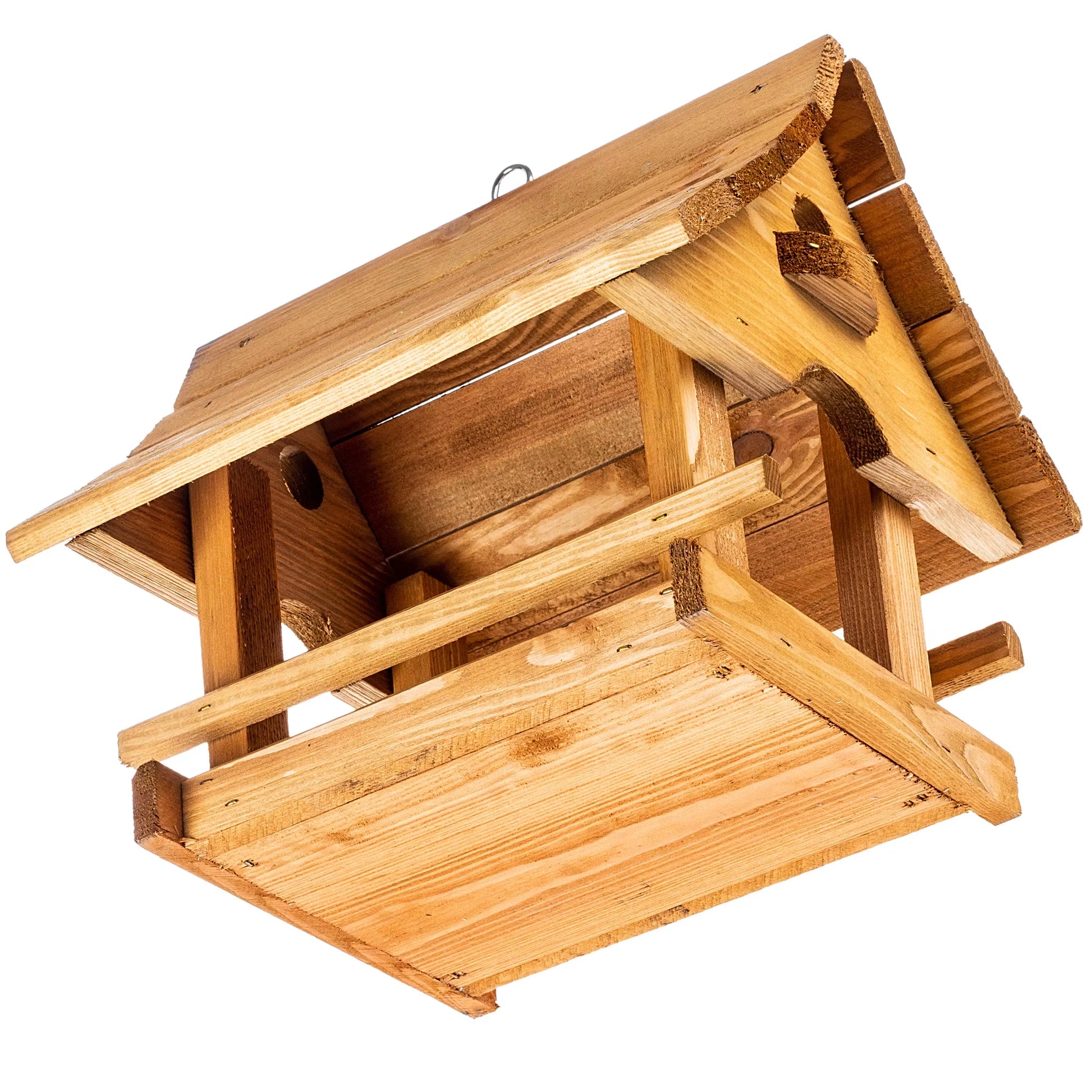 Bird Feeder Wooden House 30X25 Cm Natural