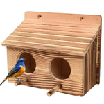 Nichoir Double en Bois d’Acajou – Fait Main pour Rouge-Gorges et Petits Oiseaux - Vignette | Ma boutique