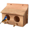 Maison D'Oiseau En Bois Faite À La Main Avec 2 Trous, Nidification D'Oiseaux, Décor De Jardin Créatif, Chambre En Acajou, Extérieur, Perroquet Jos