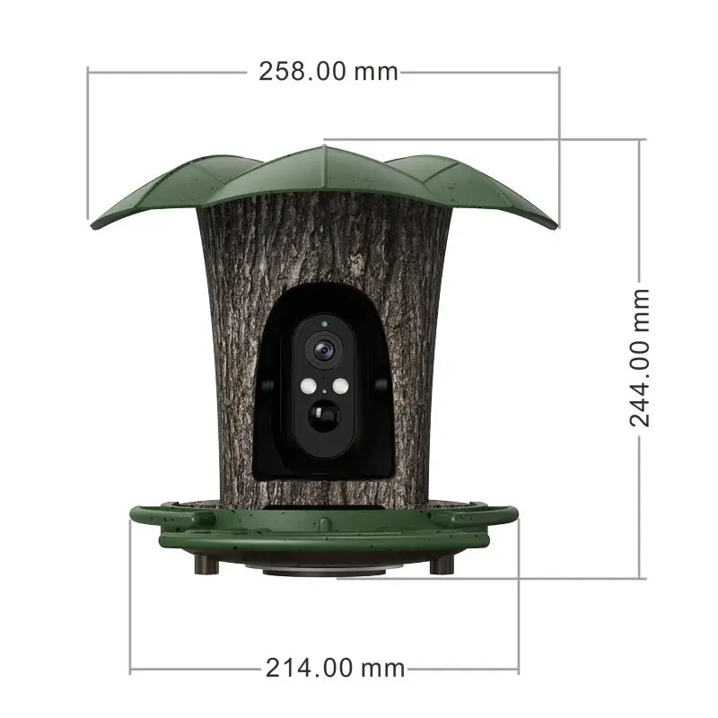 Mangeoire Intelligente Pour Oiseaux Avec Caméra Extérieure, Caméra D'Observation Des Oiseaux, 1080P HD AI Identifier Les Espèces De La Faune