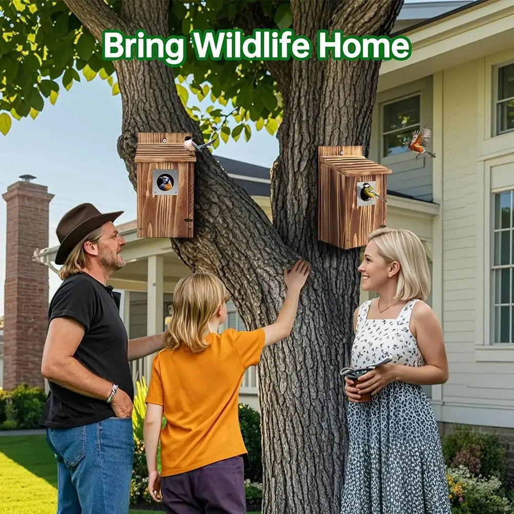 Une Maison À Oiseaux En Bois Facile À Nettoyer Et À Remplir: La Porte D'Entrée De La Maison À Oiseaux En Bois Peut Être Ouverte Pour Un Nettoyage Facile De Resi T6U8