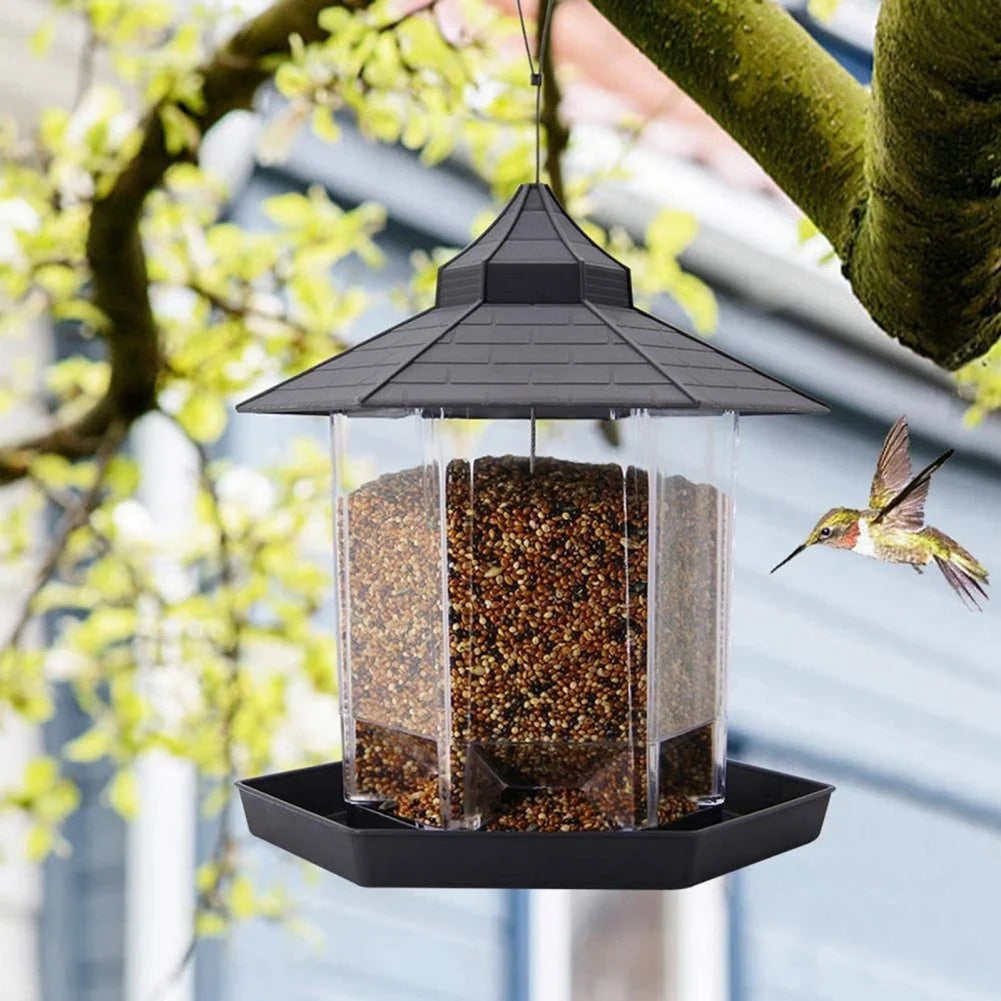 Confrontal-Mangeoire Pour Oiseaux Sauvages, Belvédère Étanche, Conteneur Extérieur Avec Ulà Suspendre, Type De Maison D'Alimentation, Décor Aves