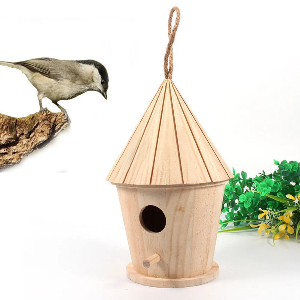 Nichoir En Bois Fait À La Main Avec Perchoir Pour Petits Oiseaux, Nichoir D'Extérieur Pour Peindre, Décor De Jardin, Déterminer