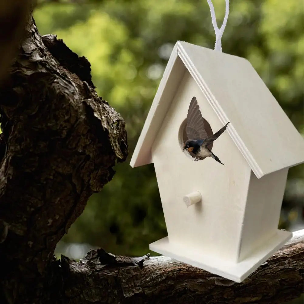 Maison À Oiseaux En Bois, Montage Mural Pour Petits Oiseaux, Joli Nid D'Oiseau Conçu Avec Des Perchoirs, Solide, Résistant Aux Intempéries