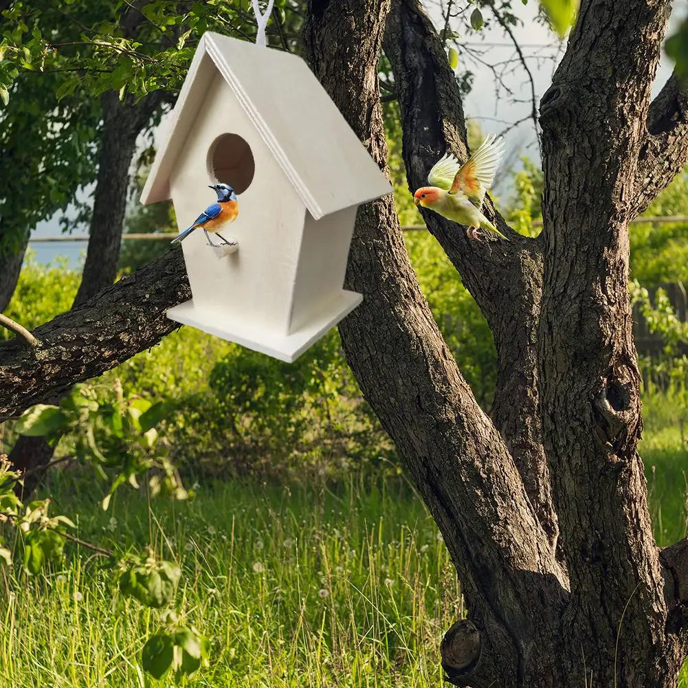 Maison À Oiseaux En Bois, Montage Mural Pour Petits Oiseaux, Joli Nid D'Oiseau Conçu Avec Des Perchoirs, Solide, Résistant Aux Intempéries