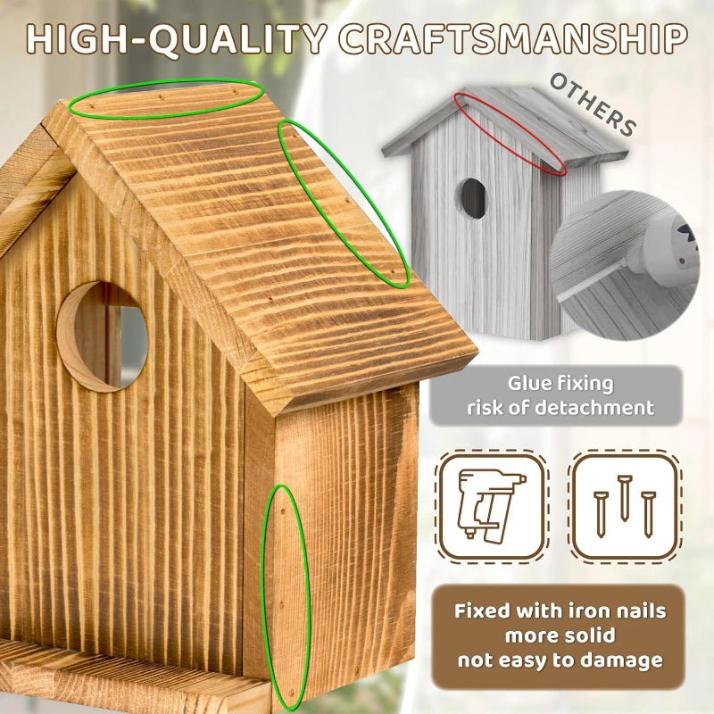 Fenêtre Transparente Extérieure Casse À Oiseaux Ventouse Maison À Oiseaux En Bois Nid D'Oiseau Nid D'Oiseau Maison À Oiseaux Nid D'Oiseau En Bois Massif