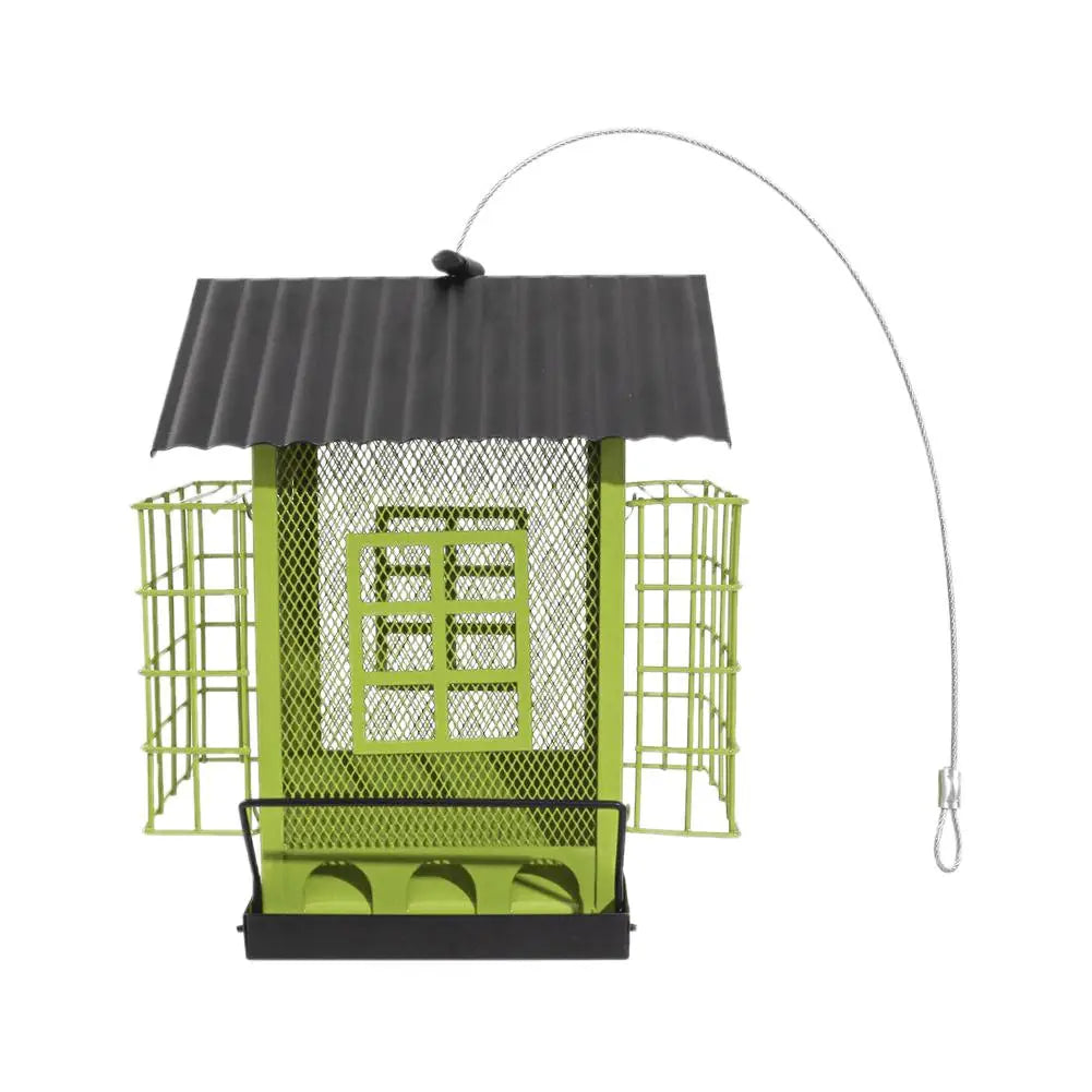 Mangeoire À Oiseaux En Métal, Grande Capacité, Résistante Aux Écureuils, Suspendue En Plein Air, Fenêtre, Cour, Maison D'Oiseau, Récipient Alimentaire, Cage À Oiseaux, Accessoires
