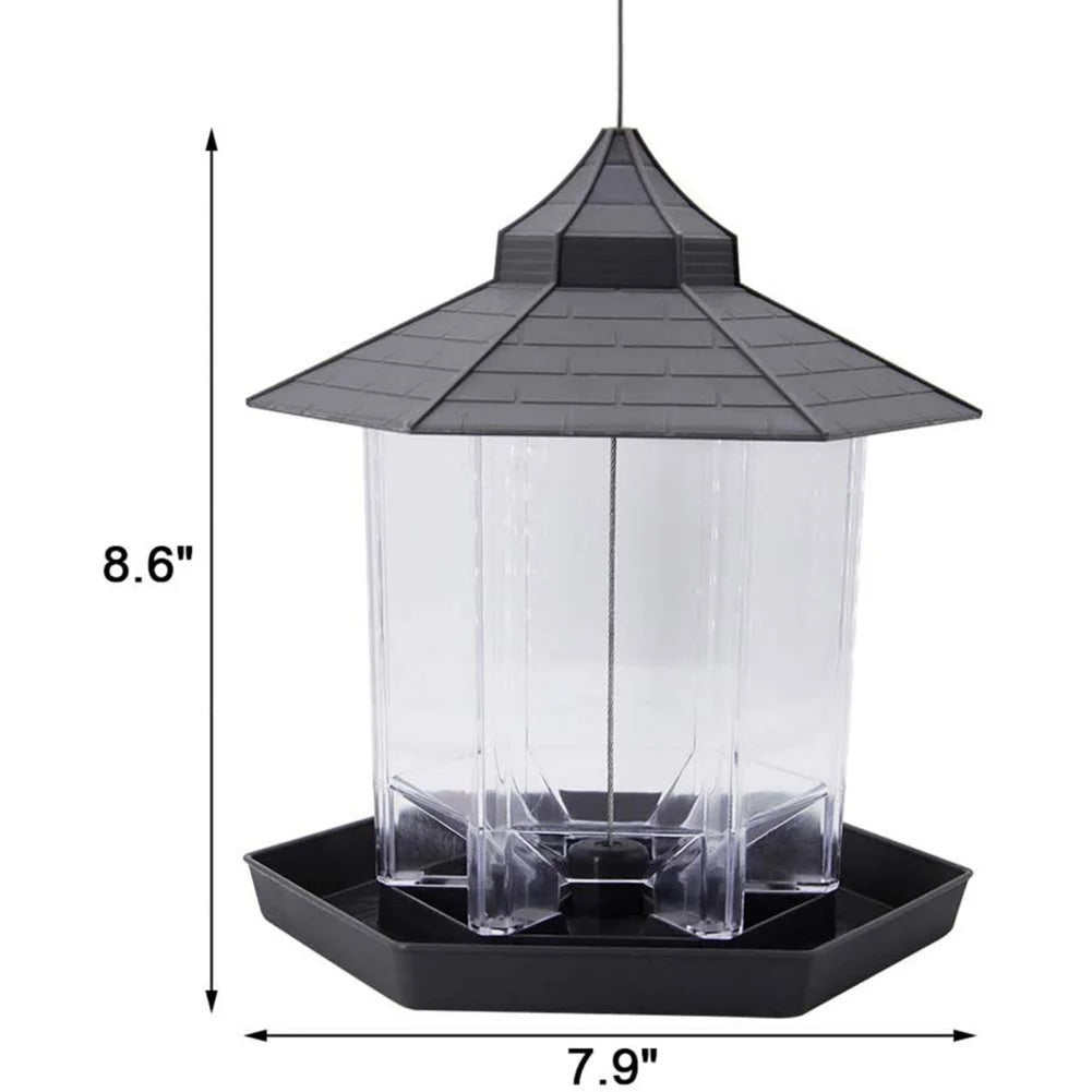 Confrontal-Mangeoire Pour Oiseaux Sauvages, Belvédère Étanche, Conteneur Extérieur Avec Ulà Suspendre, Type De Maison D'Alimentation, Décor Aves