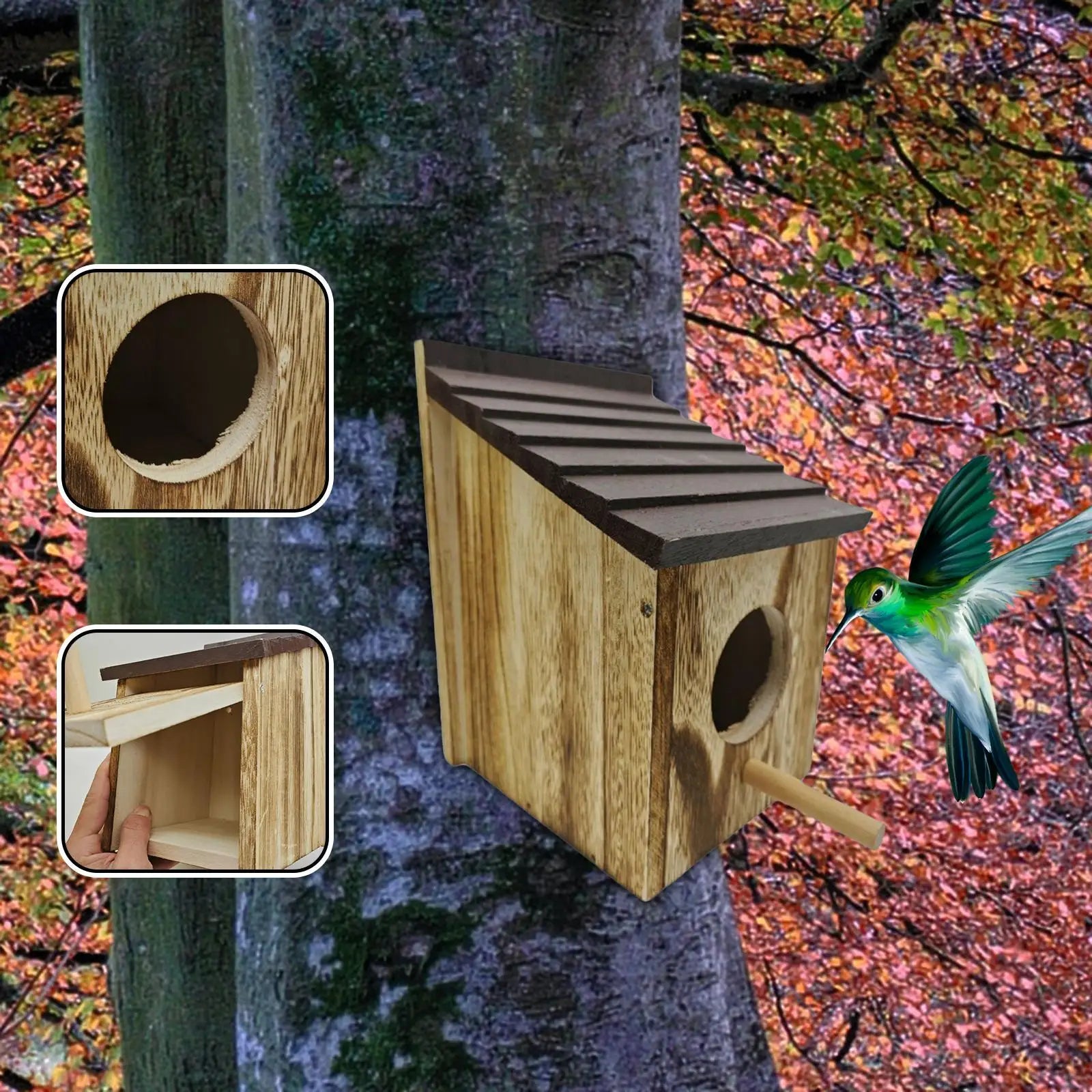 Maison À Oiseaux Pour L'Extérieur, Observation Facile, Avec Évents D'Air, Boîte De Nidification Pour Oiseaux En Plein Air, Pour L'Élagage Des Graisses, Des Graisses, Des Oiseaux Bleus