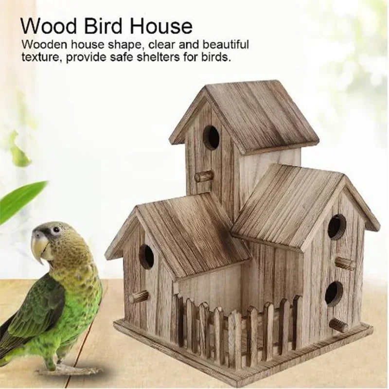 Maison D'Oiseau En Bois Sauvage, Jardin Extérieur, Cour Créative, Nichoir Montable, Boîte D'Élevage D'Oiseaux