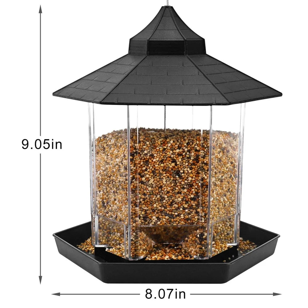 Confrontal-Mangeoire Pour Oiseaux Sauvages, Belvédère Étanche, Conteneur Extérieur Avec Ulà Suspendre, Type De Maison D'Alimentation, Décor Aves