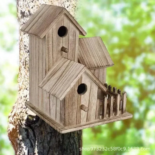 Maison D'Oiseau En Bois Sauvage, Jardin Extérieur, Cour Créative, Nichoir Montable, Boîte D'Élevage D'Oiseaux