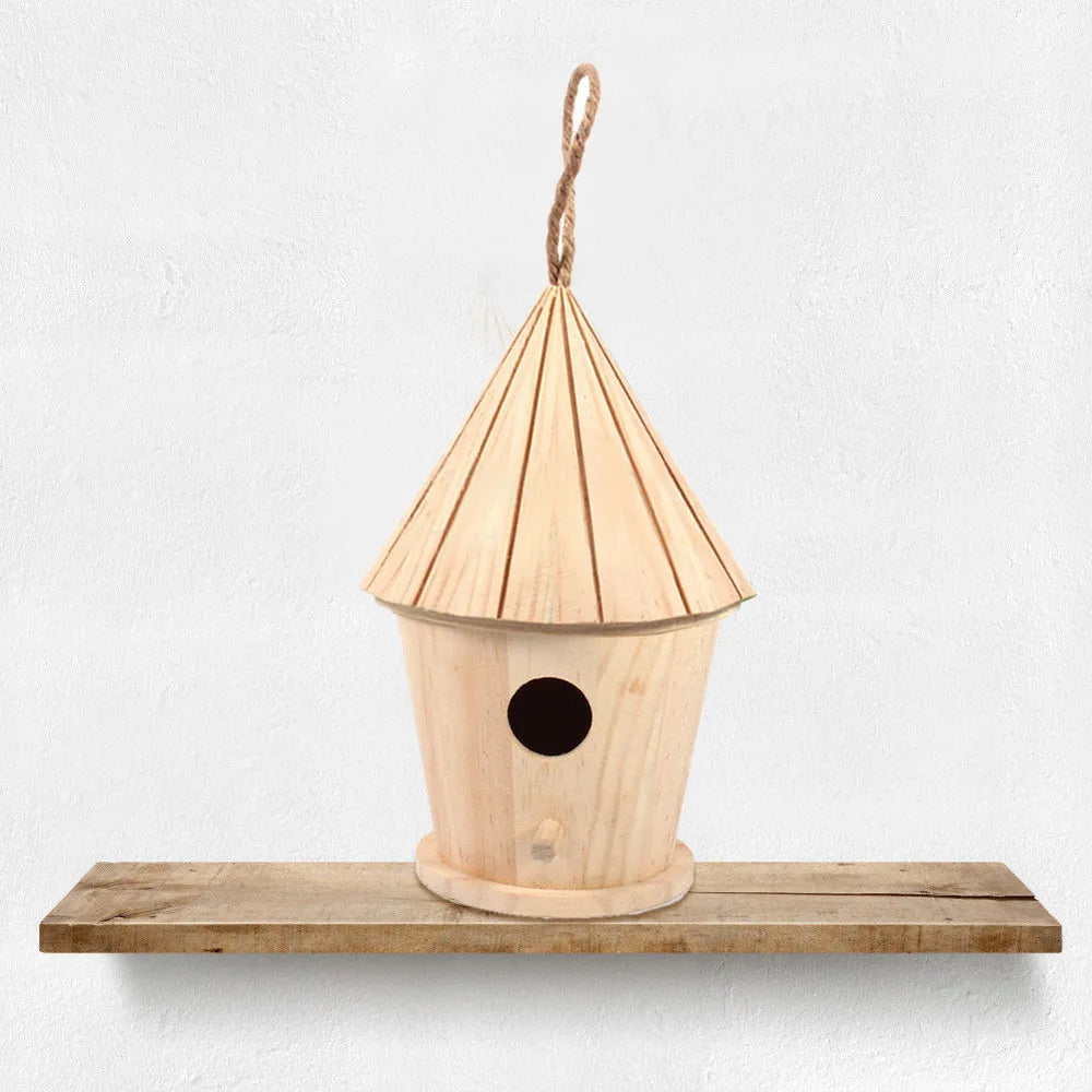 Nichoir En Bois Fait À La Main Avec Perchoir Pour Petits Oiseaux, Nichoir D'Extérieur Pour Peindre, Décor De Jardin, Déterminer