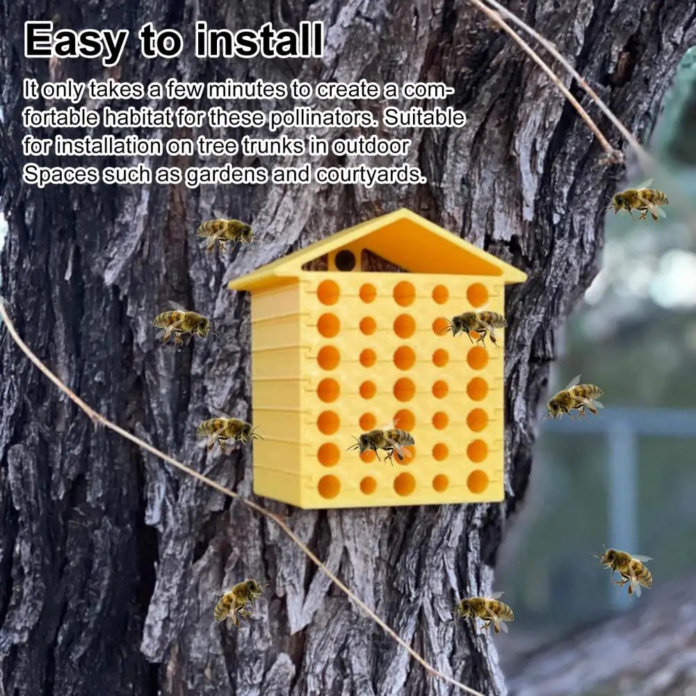 Colonne D'Abeille Murale Imprimée En 3D, Conception En Nid D'Abeille, Maison D'Abeille Suspendue Détachable, Installation Facile, Ruche D'Observation Pour Abeilles
