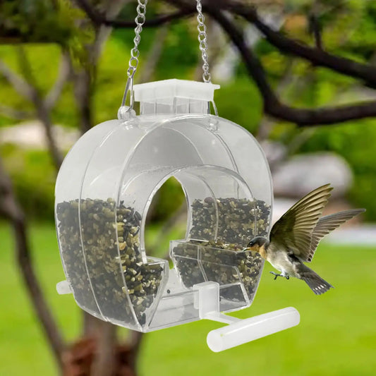 Mangeoires De Fenêtre En Acrylique Transparent, Mangeoires Pour Oiseaux Sauvages, Pour Suspension Extérieure, Jardin, Cour, Avec Chaîne Suspendue