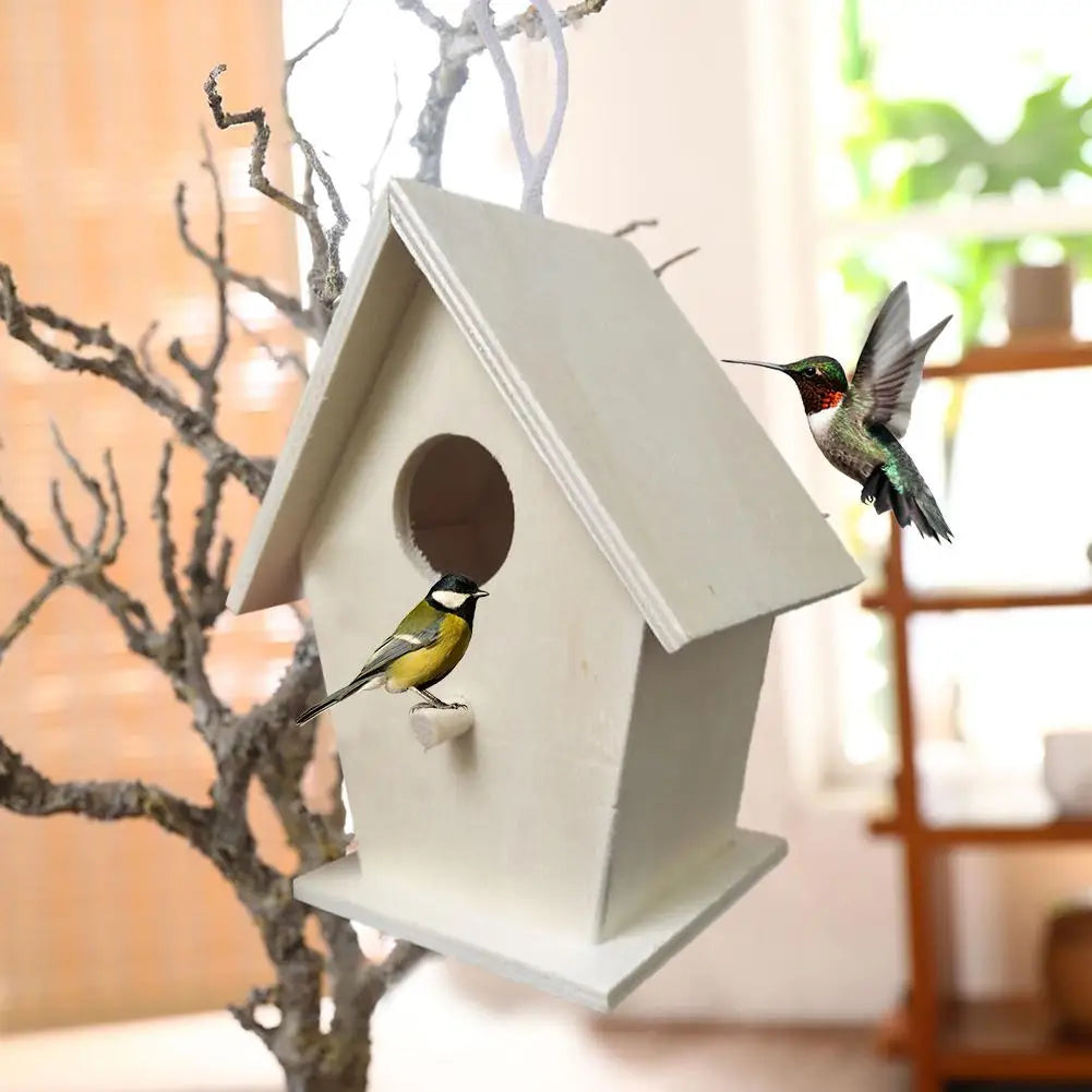 Maison À Oiseaux En Bois, Montage Mural Pour Petits Oiseaux, Joli Nid D'Oiseau Conçu Avec Des Perchoirs, Solide, Résistant Aux Intempéries