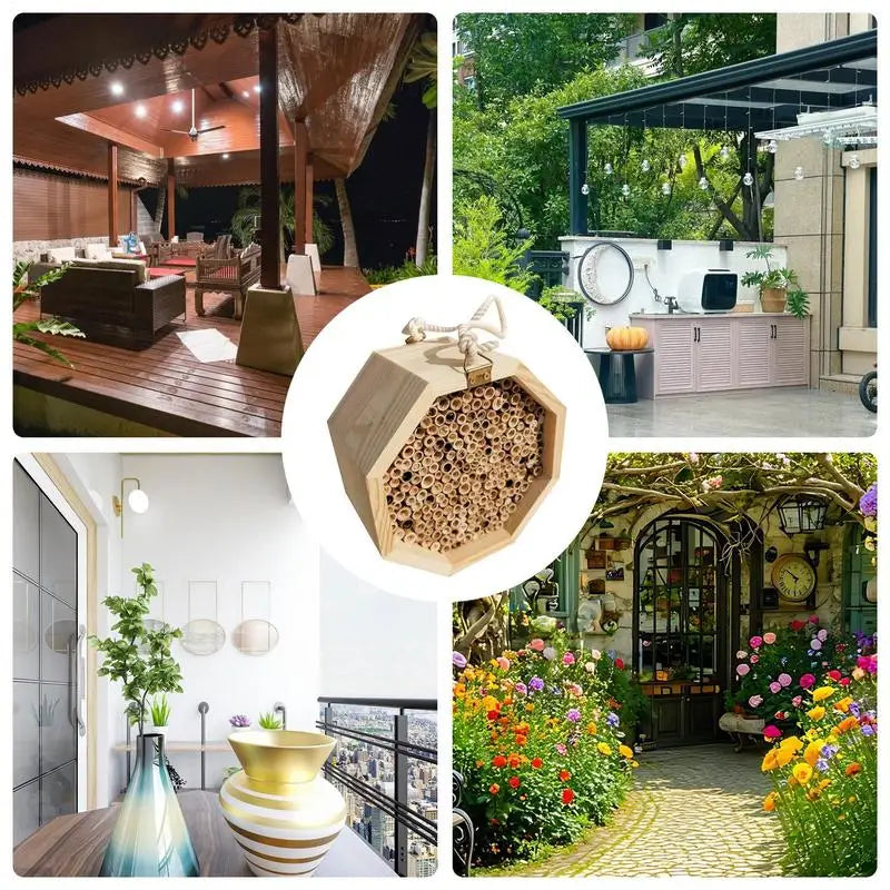 Hôtel D'Abeilles En Bois, Ruche D'Abeilles, Palais Pollinant, Maison De Papillon, Habitat De Guêpes Pour Jardin, Balcon, Arrière-Cour, Patio Extérieur