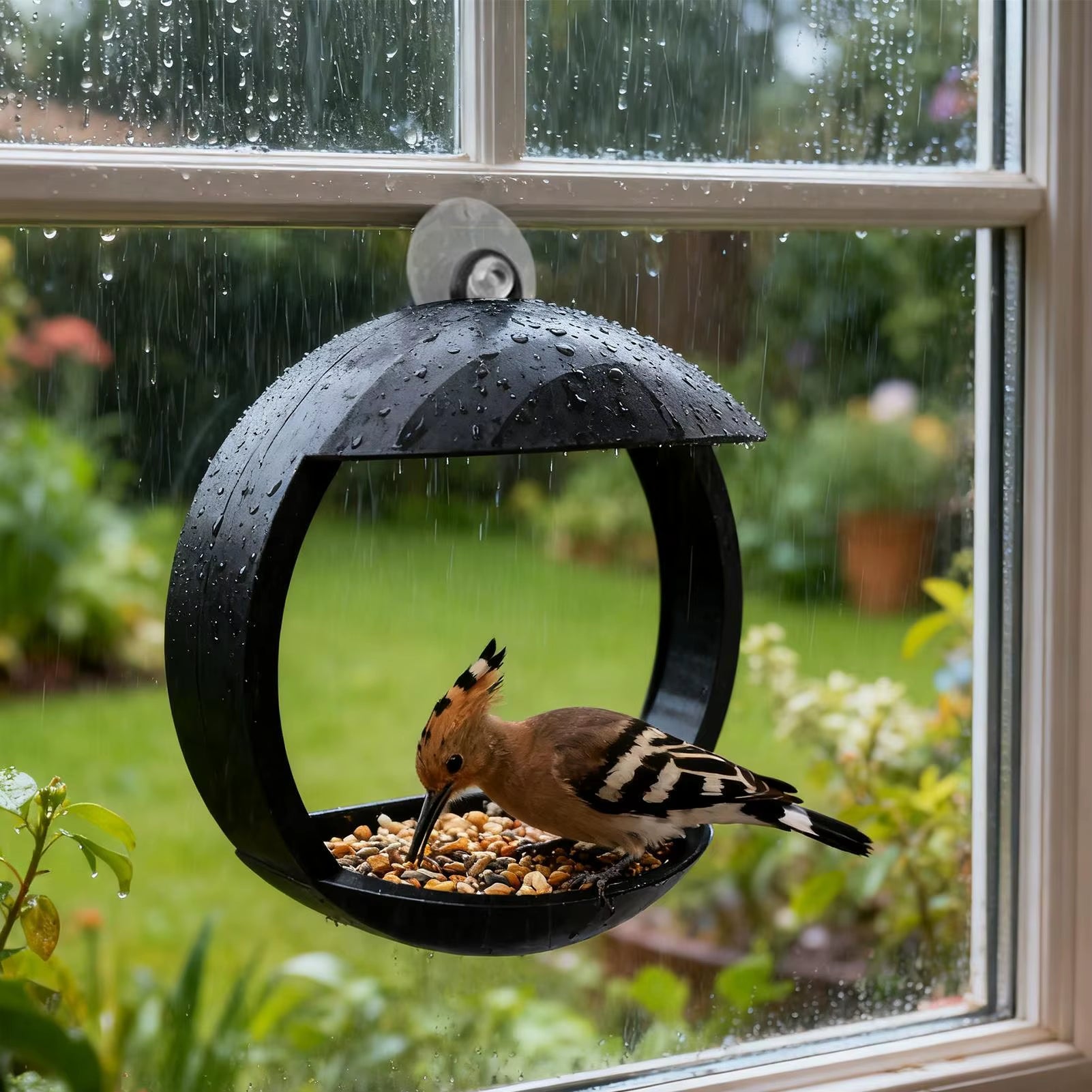 Bird Feeder Window outside Hanging Bird Feeder House with Suction Cup for Garden Outdoor Backyard Wildlife Birding