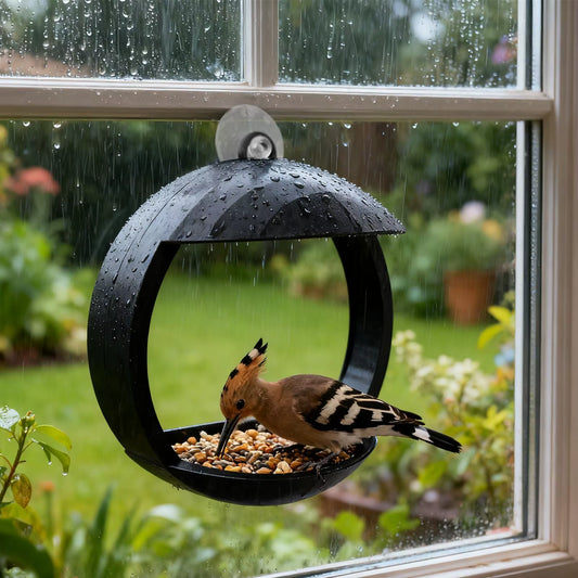 Bird Feeder Window outside Hanging Bird Feeder House with Suction Cup for Garden Outdoor Backyard Wildlife Birding