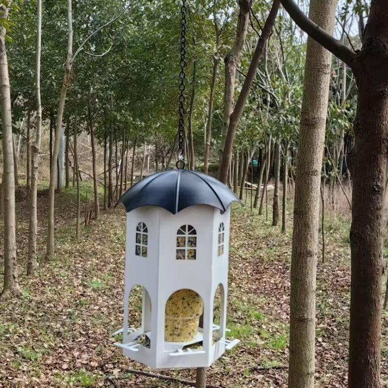 1Pcs Heavy-Duty Metal Suspended Bird Feeder Towers Suitable for Birds. Suitable for Garden, Backyard and Garden Decoration.