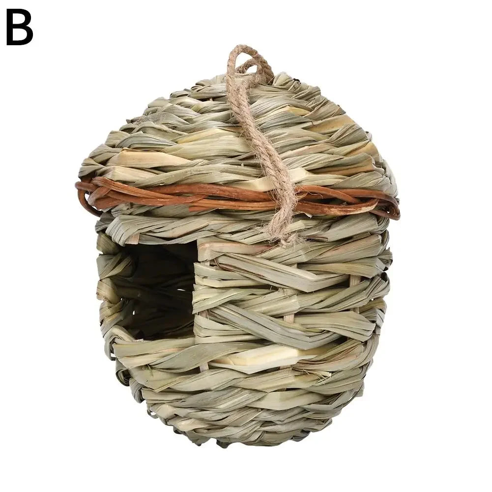 Nid D'Herbe Tissé À La Main, Gourde D'Herbe D'Hibiscus, Maison D'Oiseaux Pour Jardin Extérieur Suspendu À Couver, Accessoire D'Élevage D'Oiseaux Z8B3