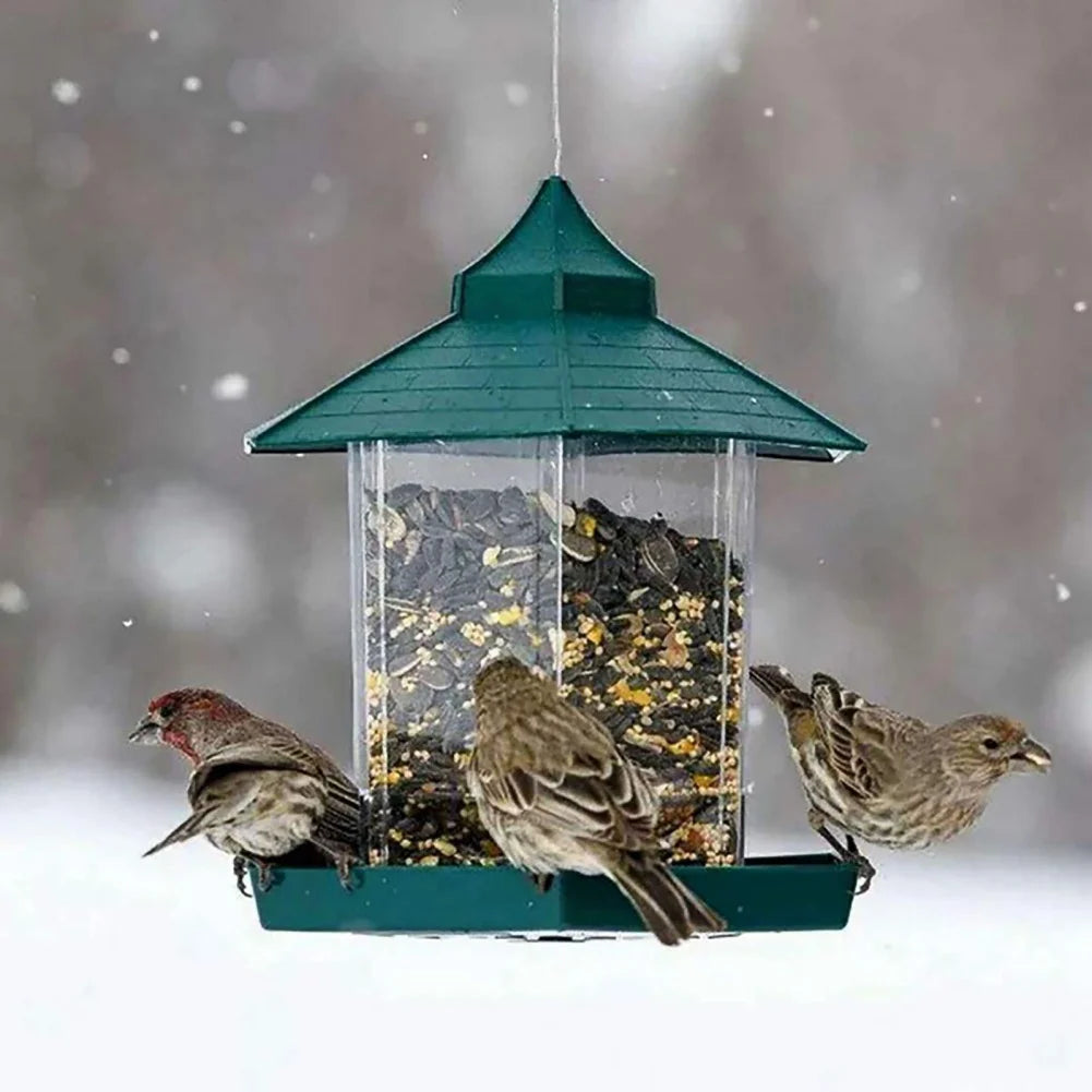Confrontal-Mangeoire Pour Oiseaux Sauvages, Belvédère Étanche, Conteneur Extérieur Avec Ulà Suspendre, Type De Maison D'Alimentation, Décor Aves