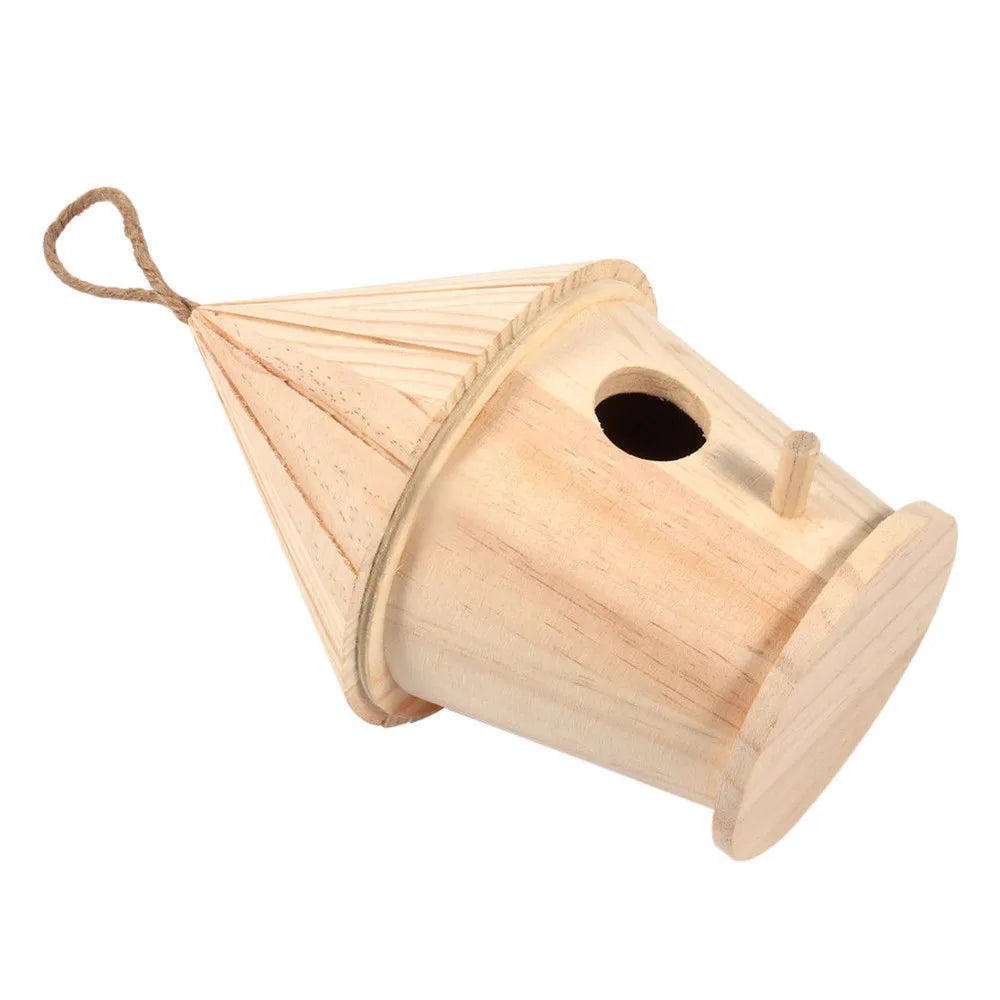 Nichoir En Bois Fait À La Main Avec Perchoir Pour Petits Oiseaux, Nichoir D'Extérieur Pour Peindre, Décor De Jardin, Déterminer