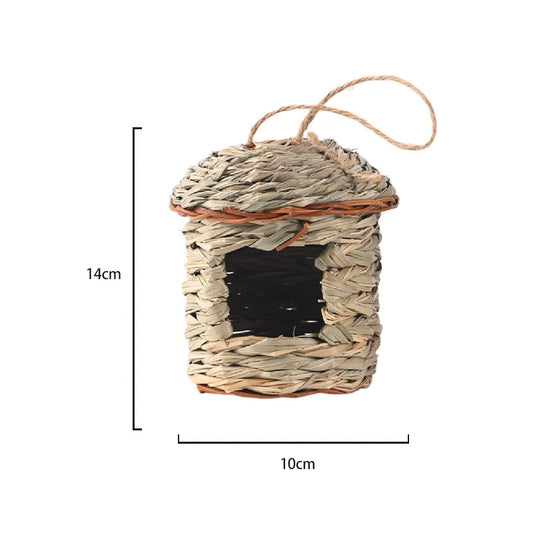 Casier À Oiseaux Tricoté À La Main Avec Herbe D'Hibiscus, Décorations Pour Animaux De Compagnie, Cage À Oiseaux Écologique Pour Jardin, Décoration Extérieure De La Maison