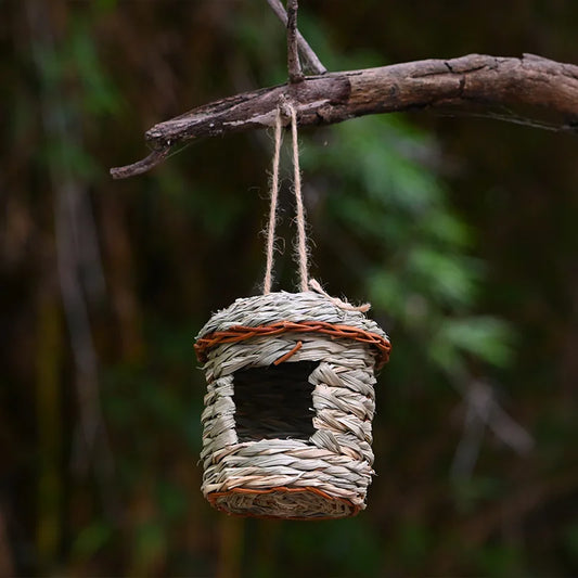 Casier À Oiseaux Tricoté À La Main Avec Herbe D'Hibiscus, Décorations Pour Animaux De Compagnie, Cage À Oiseaux Écologique Pour Jardin, Décoration Extérieure De La Maison