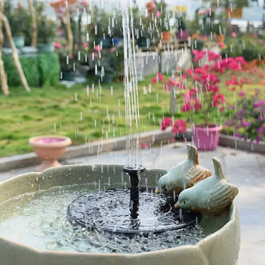 Pompe De Fontaine Solaire 1.5W, Avec 6 Buses, Fontaine Solaire Pour Bain D'Oiseaux, Fontaines Flottantes À Pompe À Eau Adaptées Aux Étangs