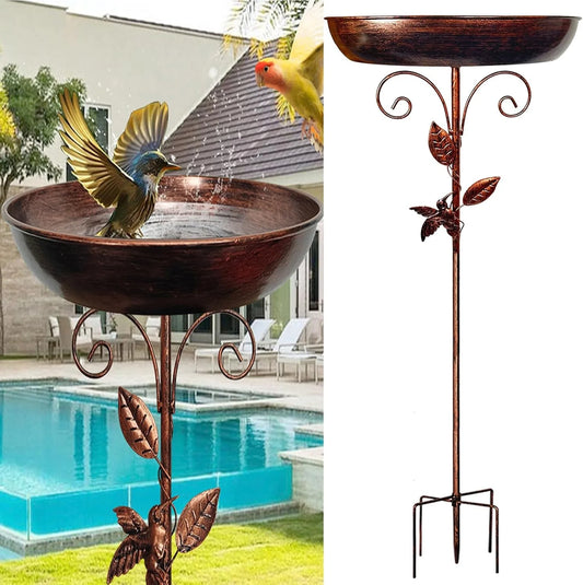 Bain À Oiseaux De Jardin En Fer Robuste, Bain D'Oiseaux D'Extérieur Pour L'Extérieur, Bol De Bain À Oiseaux Debout Vintage Pour Jardin Extérieur, Patio, Cour