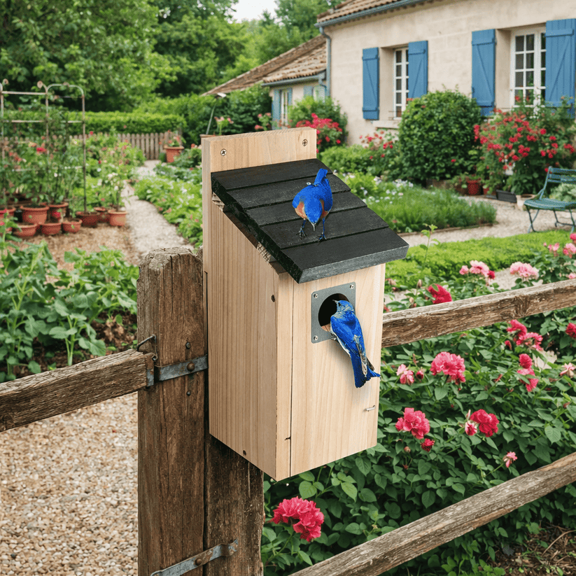 Nichoir suspendu en bois pour moineaux