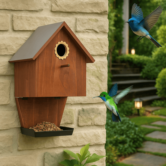 Nichoir et Mangeoire 2-en-1 pour Oiseaux – Abri Complet en Bois